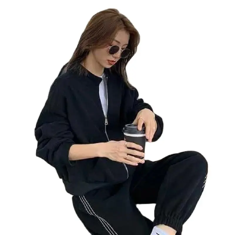 

Fashion Sports Suit 2023 Spring And Summer New Casual All-Match Zipper Jacket Two Piece Set Women's Clothing With Free Shipping