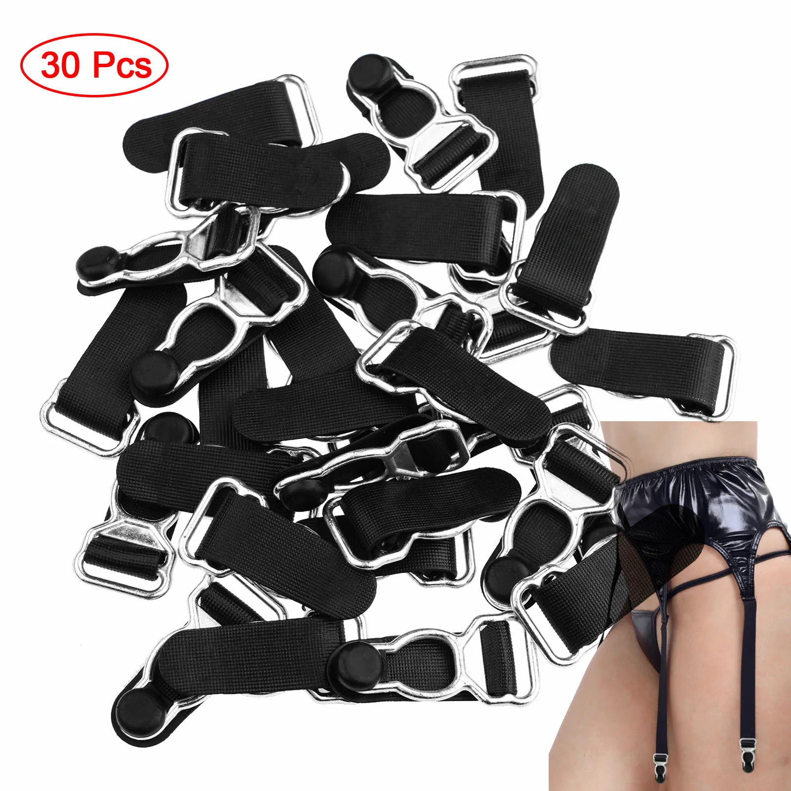 

30 Thigh High Stockings Suspender Ends Plastic Leg Harness Belt Corset Leg Garter Belt Clip Hooks Suspender Underwear Accessorie