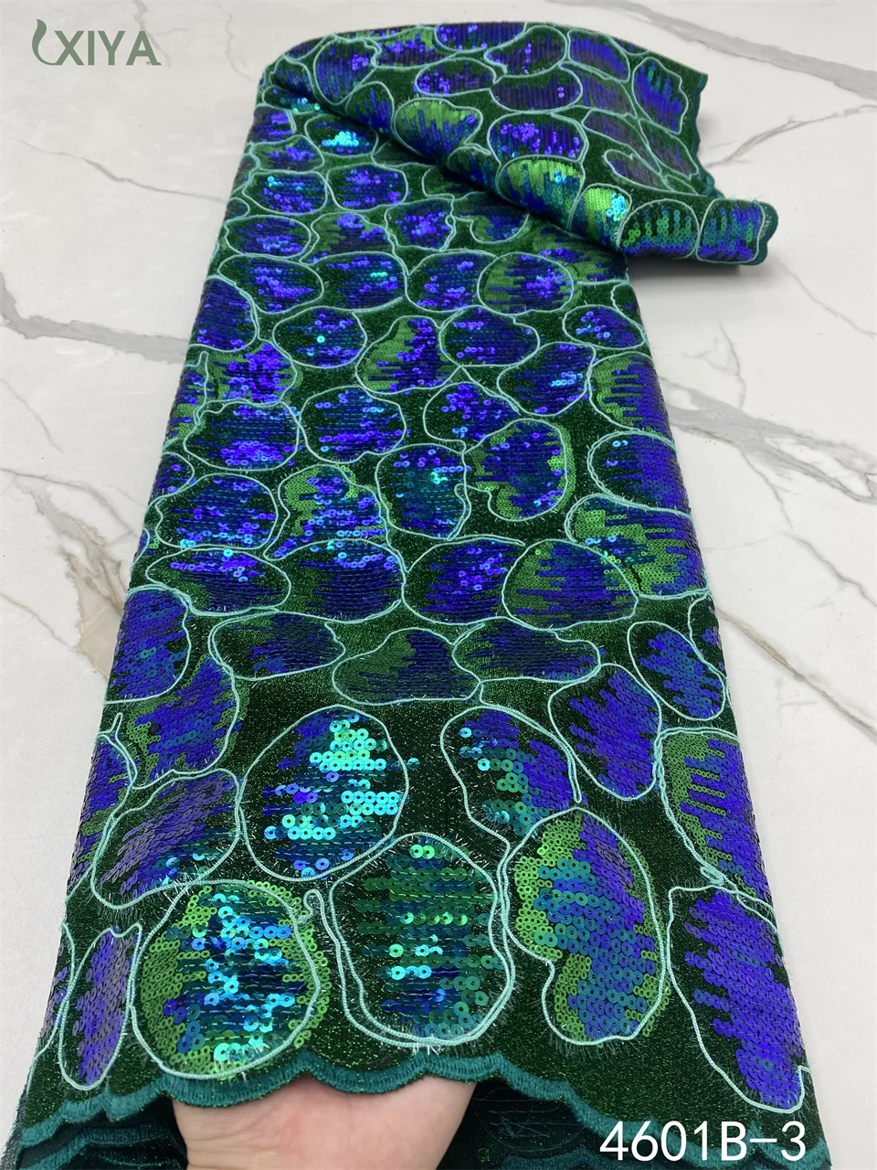 

New Sequin Lace Fabric High Quality Velvet Lace Fabric with Sequins Embroidered African Lace Fabrics for Wedding Party APW4601B