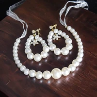 fd002 korean style handmade pearl bridal hairpiece delicate cute headband simple wedding hair hoop and earrings for bride