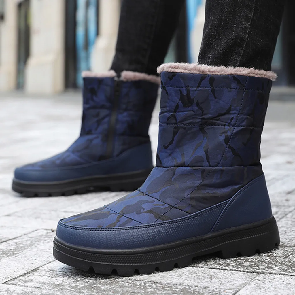 Fashion Men's Plus Velvet Warm boots men Camouflage Shoes Short Plush Snow Boots Waterproof Durable Outsole Cotton | Обувь