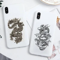 chinese dragon retro lines phone case candy color for iphone 6 7 8 11 12 s mini pro x xs xr max plus
