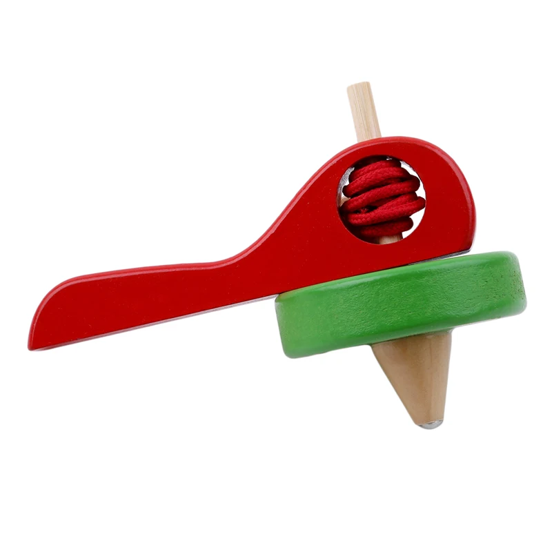 

Handle Wire Gyro Toy Wooden Spinning Tops Gyroscope Beyblade Bust Wooden Kids Sport Toy Early Educational