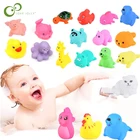 Игрушки для ванны, животные, плавающие игрушки для воды, разноцветные мягкие плавающие резиновые утки, звук сжимания, забавный подарок для детей ZXH, 13 шт.