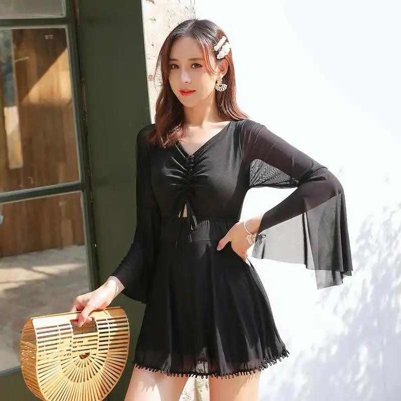 Новинка 2020 женский слитный купальник боксерские шорты консервативное покрытие