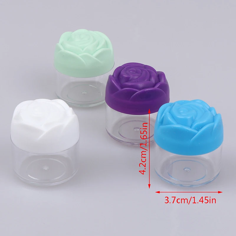 

New 12 Pieces 20g Plastic Cosmetic Cream Containers with Rose Shaped Screw Caps, Empty Makeup Sample Jars Lip Balm Pot Jar