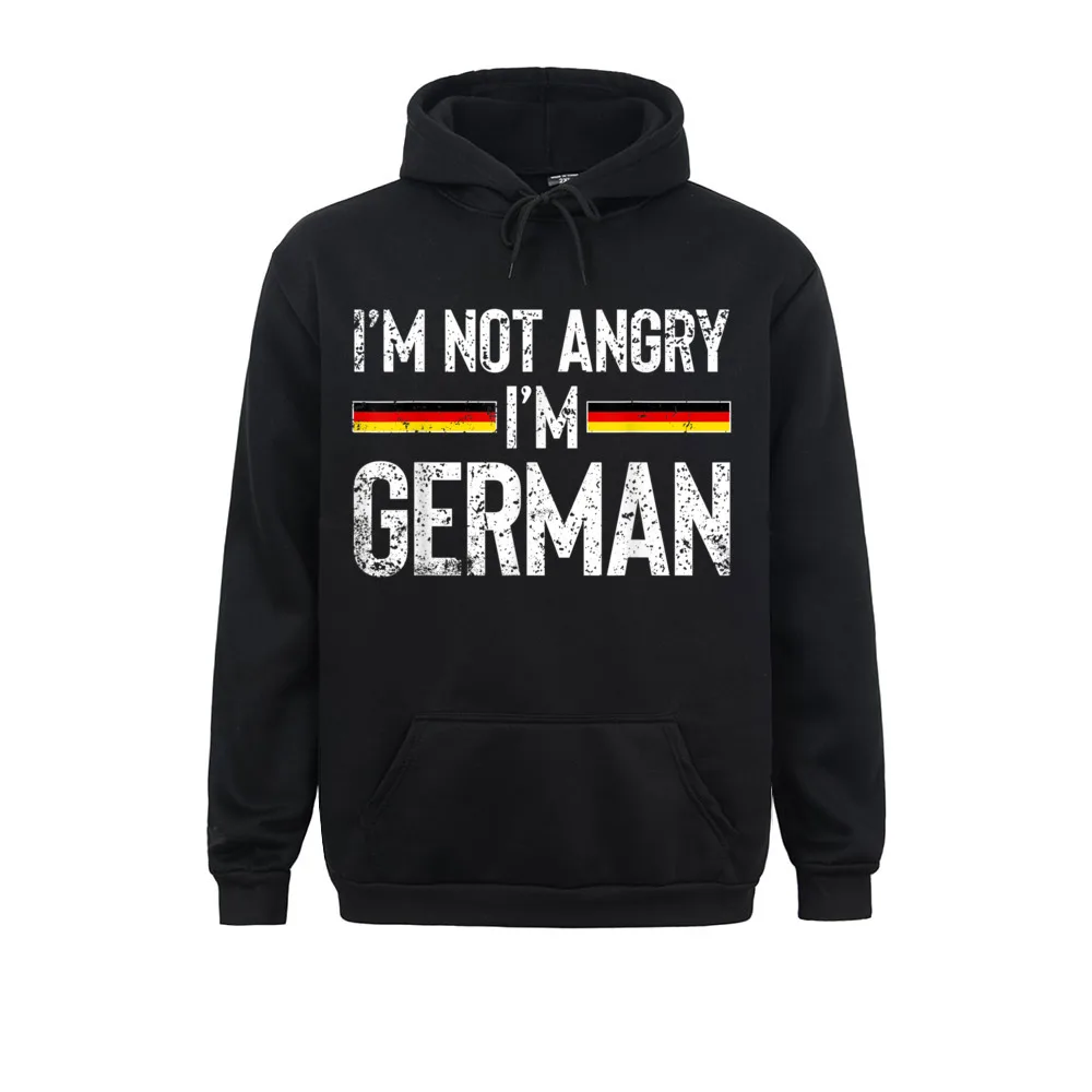 I'm Not Angry Im German Germany Flag Funny Humor Sweatshirts Design Long Sleeve Cheap Hoodies Hoods For Men VALENTINE DAY