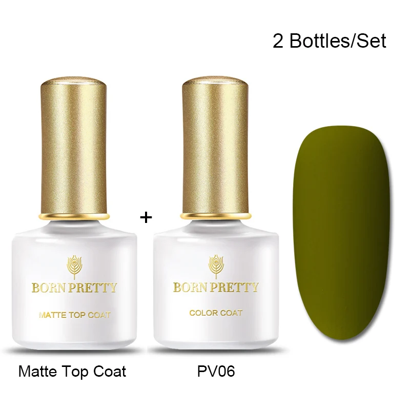 Set 22 BORN PRETTY матовый цвет УФ-гель для ногтей 6 мл черный чистый замочить от УФ-гель для дизайна ногтей лак верхнее Базовое покрытие лак - Цвет: Set 22