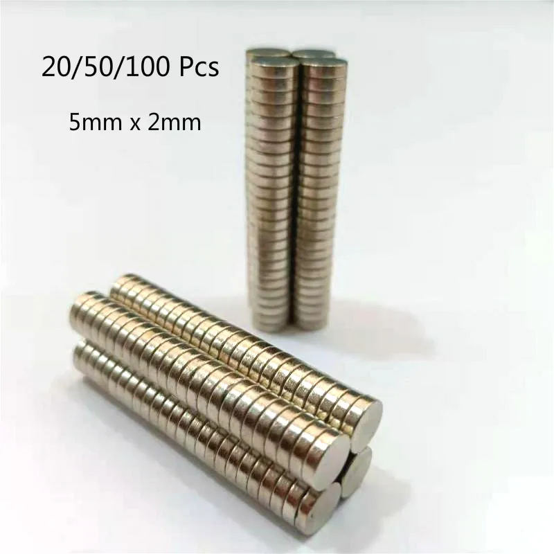 

20/50/100 Pcs Small Round Neodymium Magnet Rare Earth Strong Powerful Permanent Fridge NdFeB Magnets DISC 5mm x 2mm