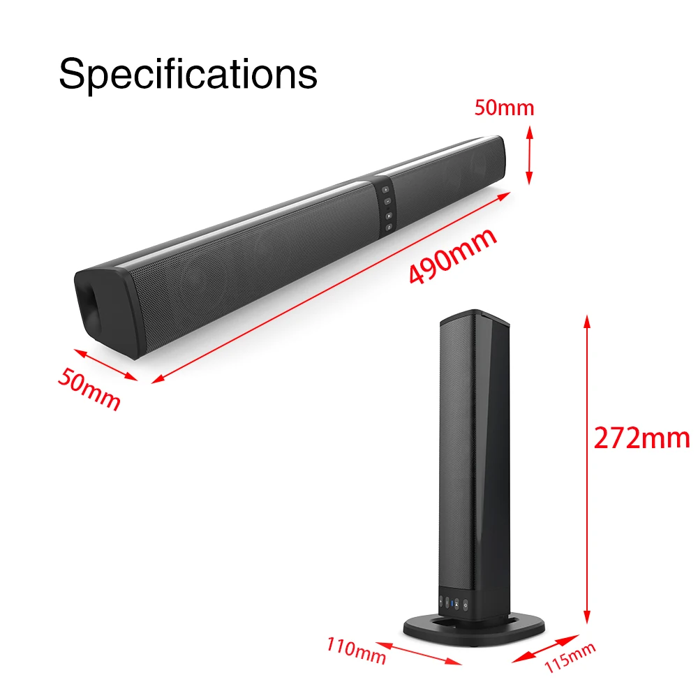 20w tv sound bar wireless home theater system soundbar with subwoofer bluetooth speaker for pc computer phone speakers boombox free global shipping