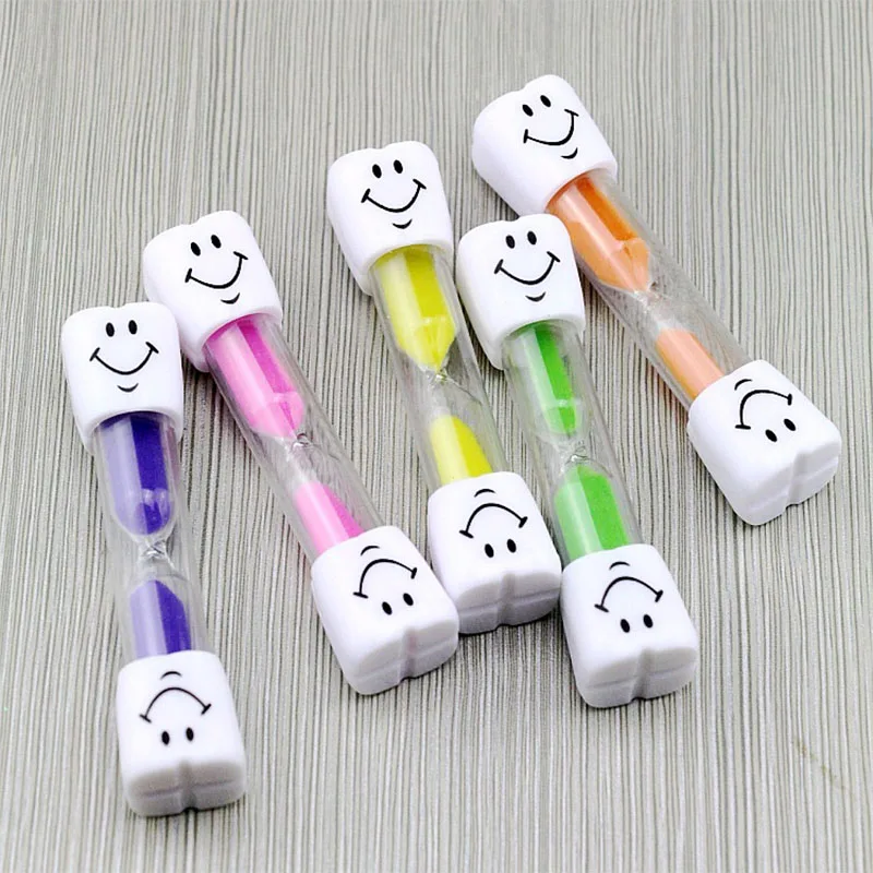 Smiley hourglass plastic tooth brushing timer 3 minutes child drop safety | Дом и сад