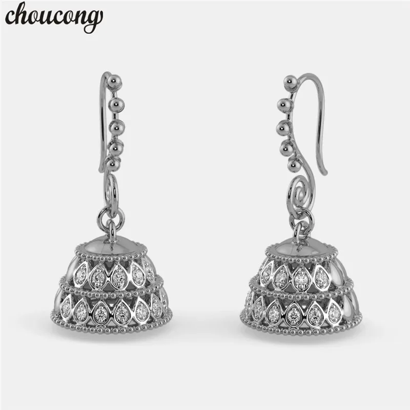 Винтажные этнические серьги подвески с колокольчиком choucong из серебра 925 пробы