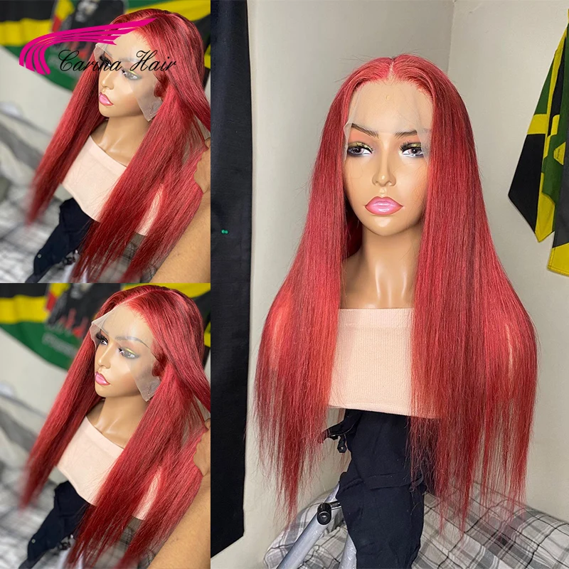 

13X4 Lace Front Human Hair Wigs Lace Wig 99J Straight 180density Human Hair Lace Frontal Wigs Lace Frontal Wigs For Women