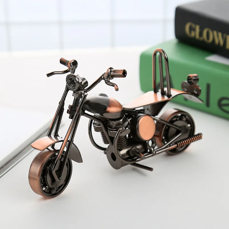 

Wrought Iron Motorcycle Model Metal Crafts Home Bedroom Decoration Ornaments Creative Birthday Gifts