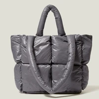 2021new retro womens down cotton handbag square nlyon tote fashion lady shopper shoulder bag designer top handle bags purses