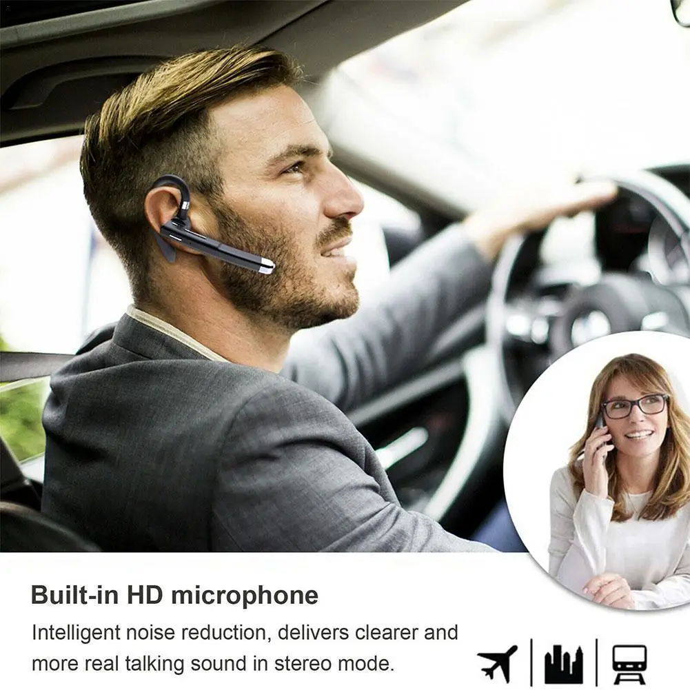 

YYK-520 Wireless Bluetooth Headset With Battery Display All Earbuds For Xiaomi Waterproof Business Huawei Hook Phone 2021 S L3H2