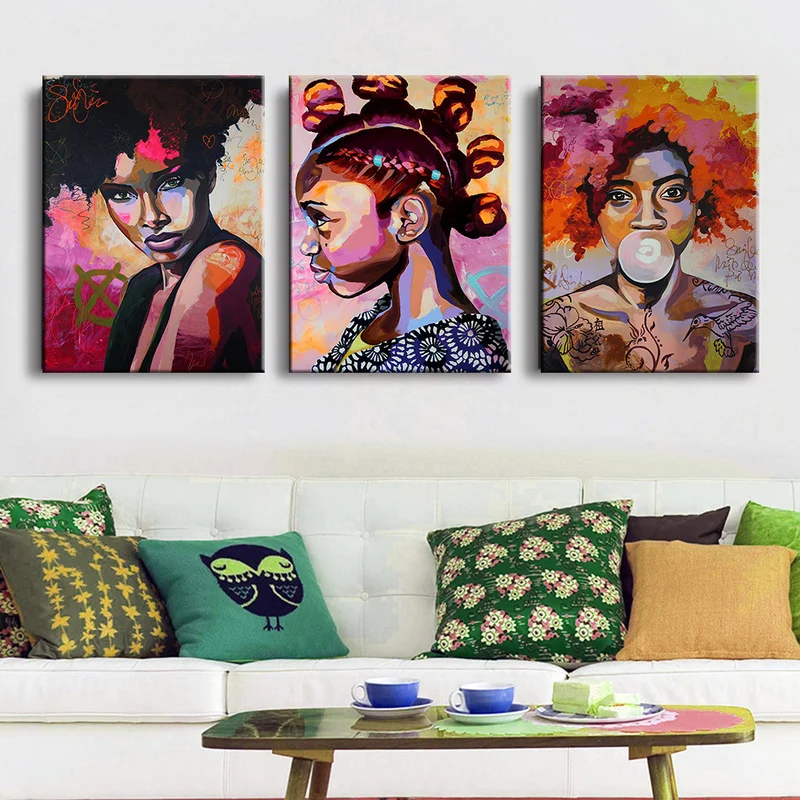 

Black African Nude Woman Colorful Canvas Painting Posters and Prints Scandinavian Wall Art Picture for Home Cuadros Decoration