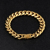dnschic 10mm cuban bracelet stainless steel miami cuban chain for men women rapper top quality hip hop jewelry street fashion