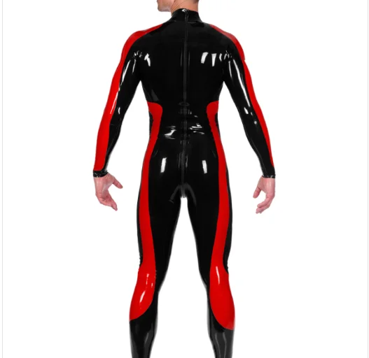 Латексный костюм открытой формы для косплея черного цвета на молнии 0 4 мм |