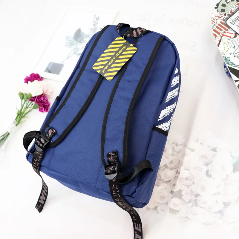 

OFF OW WHITE correct version webbing backpack multifunctional male and female couple bag student school bag