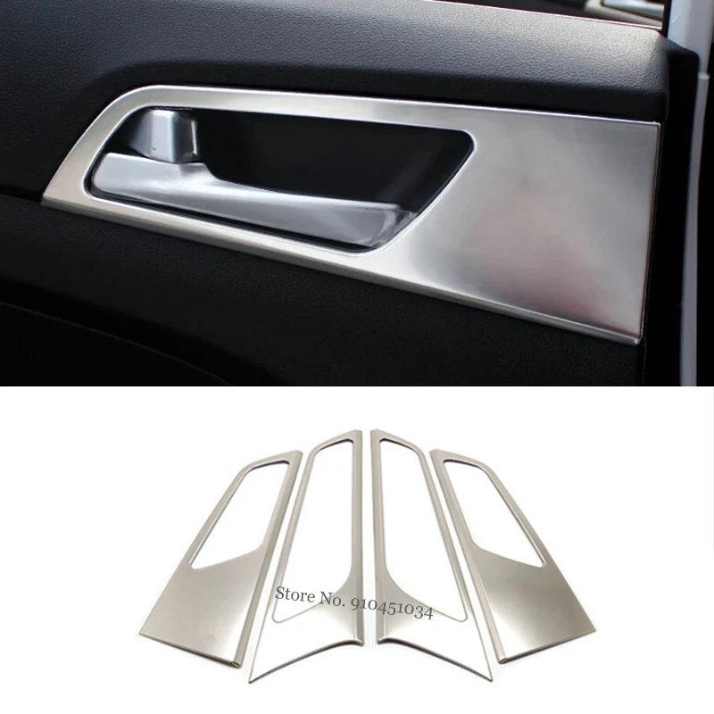 

For Hyundai Tucson 2015 16 17 18 19 2020 Accessories Stainless steel Car Inner armrest Door Handle Bowl Styling Cover Trim 4pcs
