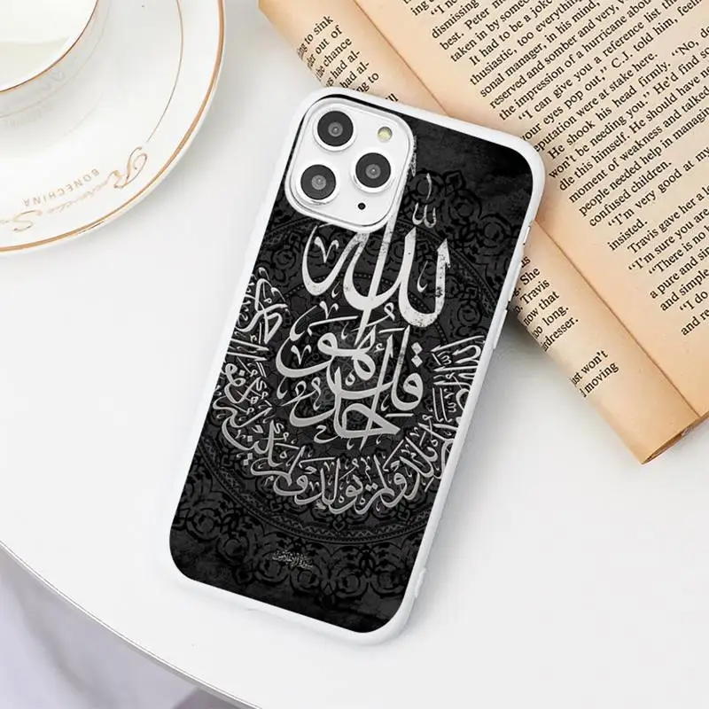 

Islamic Muslim Quotatio Phone Case Candy Color White for iPhone 11 pro XS MAX 8 7 6 6S Plus X 5S SE 2020 XR