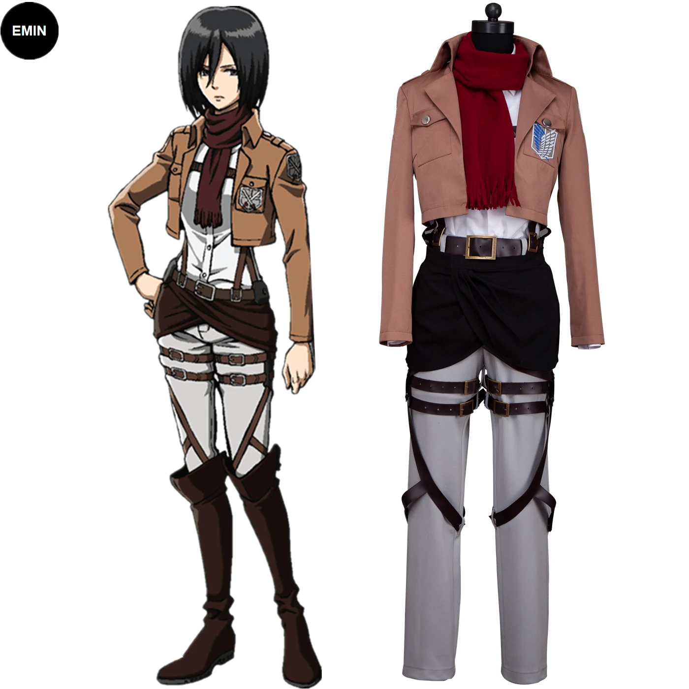 Кожаные ботинки для косплея атака на Титанов | Тематическая одежда и униформа