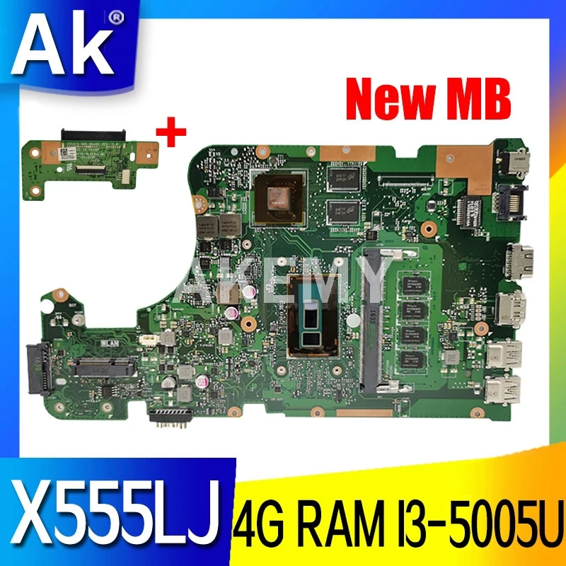 

Материнская плата X555LJ для ноутбука, основная 4G/I3-5005CPU/AS 2G GPU REV 3,6/3,3 для Asus X555LJ LB X555LF X555LD X555L VM590L