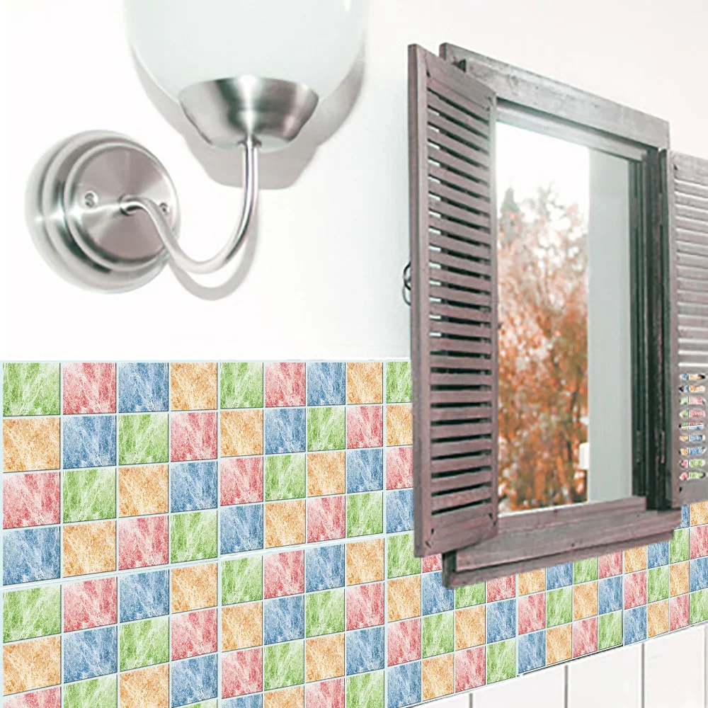 Красочные мозаичные стильные матовые плитки настенные наклейки настольные для