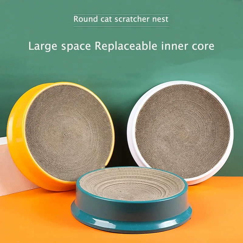 

Round Cat Scratching Board Can Replace Corrugated Paper Scratch Resistant Plastic Cat Litter Combination Pet Scratching Board