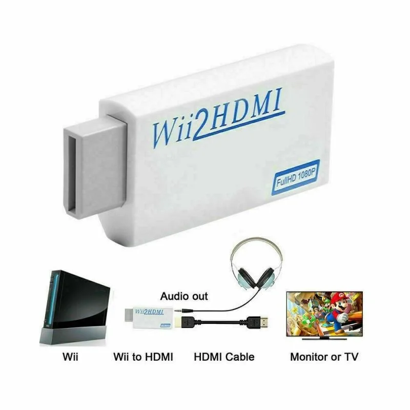 Полный HD 1080P Wii-совместимый преобразователь адаптер конвертер с 3 5 мм