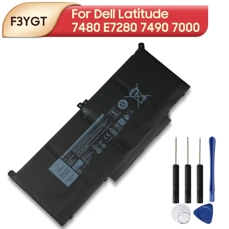 

Original Replacement Laptop Battery F3YGT DM3WC 2X39G For Dell Latitude 7480 E7280 7490 7000 60Wh Laptop Batteries