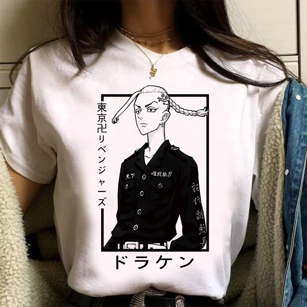 

Women Men T Shirt Anime Tokyo Revengers Draken Mikey Printed T-shirt Unisex Fashion Tshirt Female Tees Tops