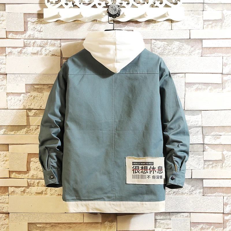 

Men Jackets Pockets Windbreaker Spring Autumn Track Jackets Streetwear Mens Nice Hip Pop Coats Fashion Male Outwear Plus Size