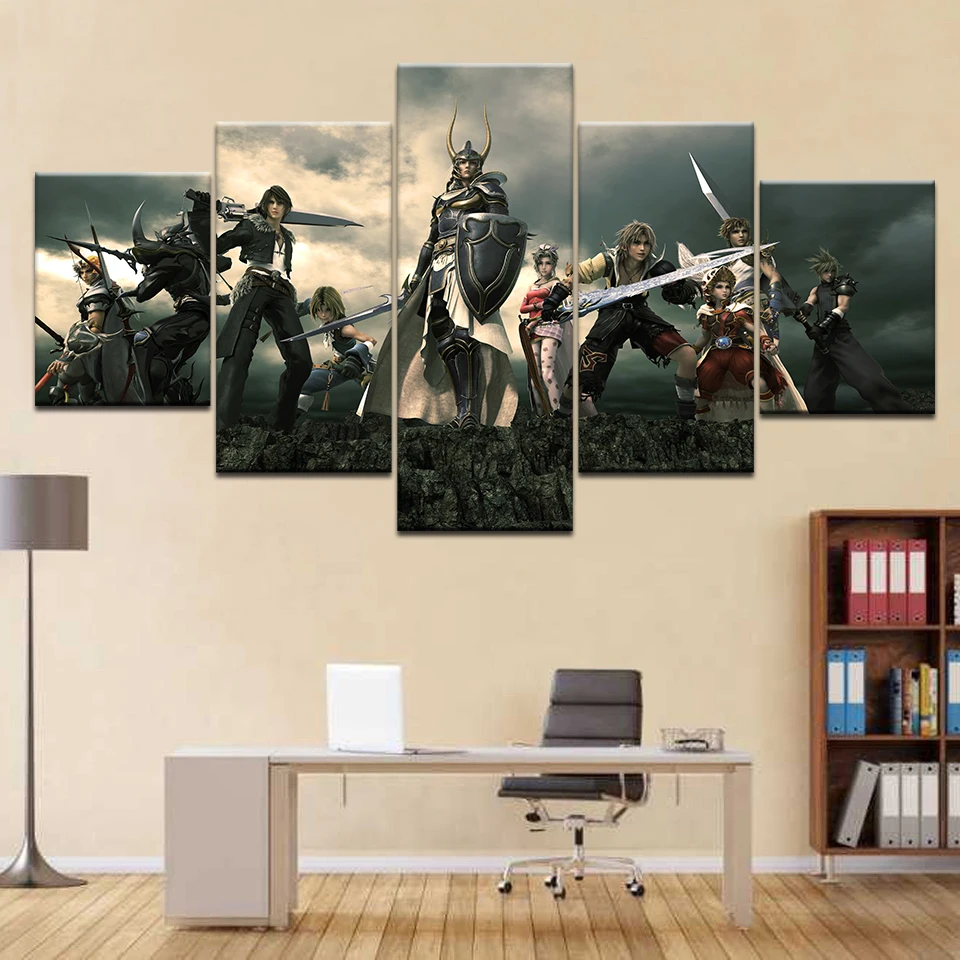 No Framed Canvas 5Pcs Final Fantasy Game Modern Posters Wall Art Pictures Decoration Room Accessories Home Decor Paintings - купить по