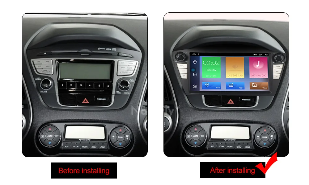 NaviFly " Android 9 автомобильный мультимедийный плеер для hyundai IX35 TUCSON 2009 2010- Wifi RDS gps Navi 2+ 32G hd-навигатор для автомобиля BT