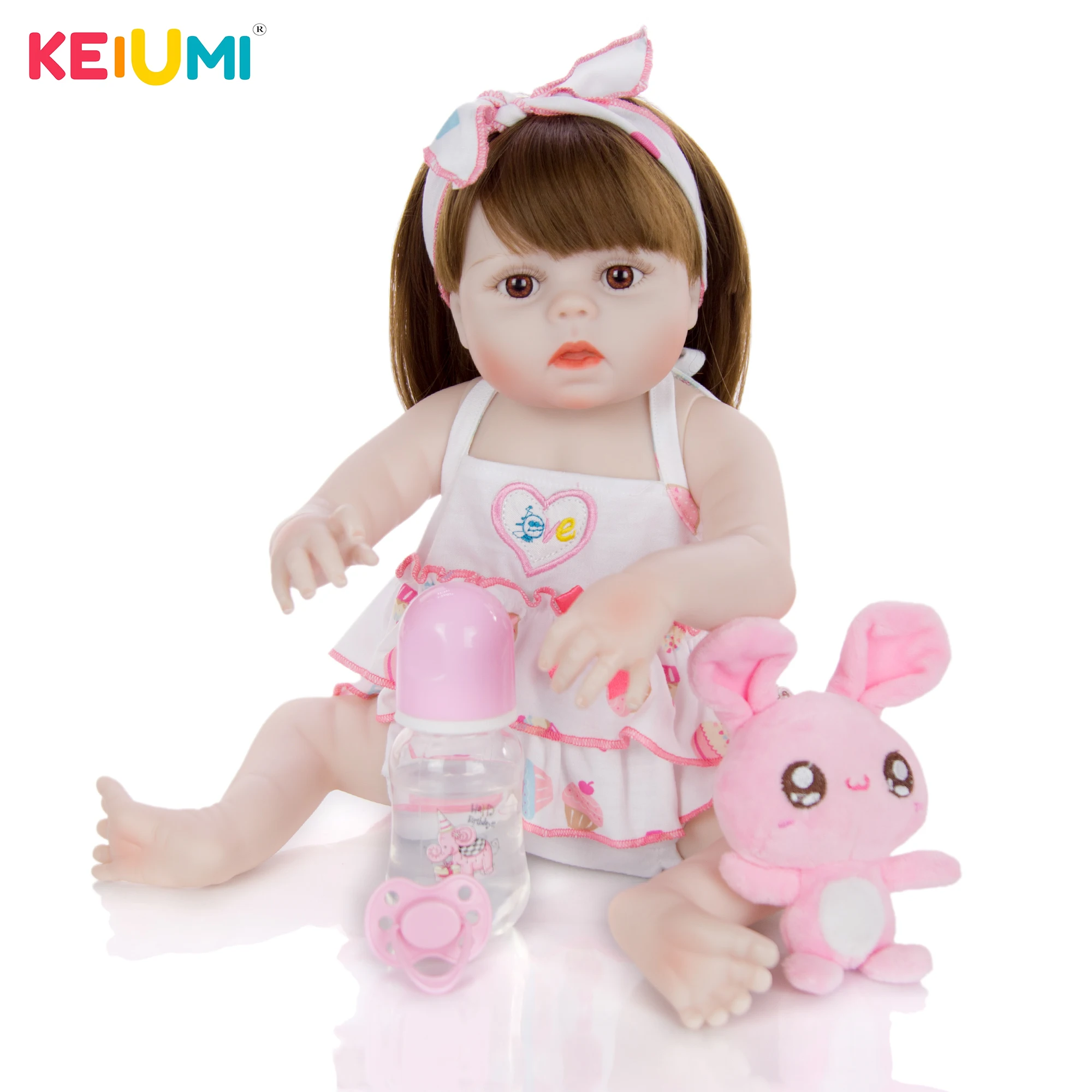 KEIUMI горячая Распродажа 43 см полностью силиконовые куклы Reborn Boneca Realista модные