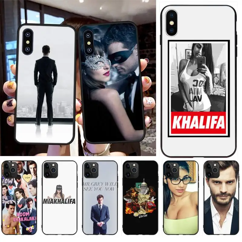 Чехол для телефона CUTEWANAN Dakota Джонсон Джейми Дорнан Миа Халифа iPhone 11 pro XS MAX 8 7 6 6S Plus X