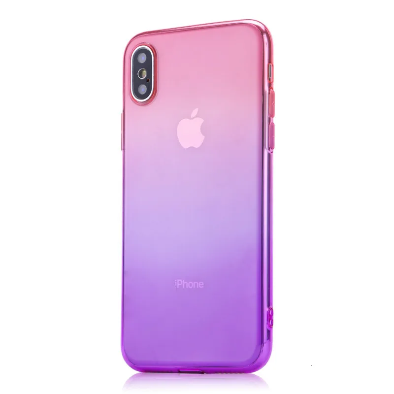 Чехол для мобильного телефона с градиентом iPhone X XS XR XSMax 8 7 6 6splus 5 5S 5SE прозрачный