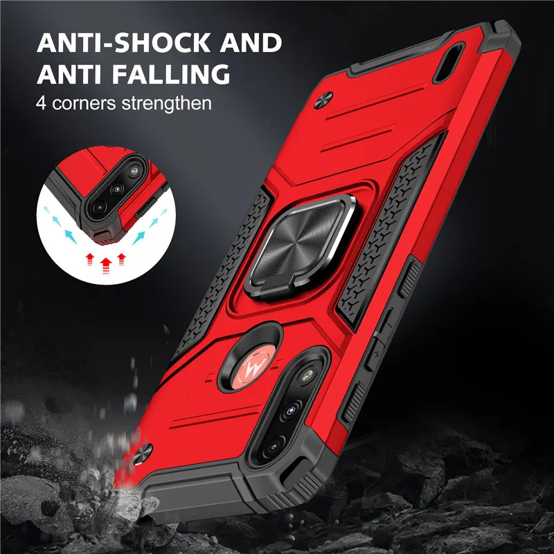 shockproof case for e7 power 2021 armor bumper back phone cover moto e7 e 7 power luxury case for moto e7 plus e6s stand etui free global shipping