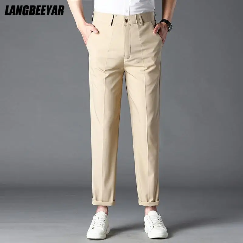 

Высокое качество, новый дизайнерский бренд, повседневные модные прямые корейские модные мужские длинные штаны, Стрейчевые брюки на молнии, ...