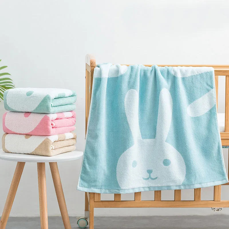 

Cartoon Rabbit Bath Towel Strong Absorption Bathrobe Head Wrap Quick Dry FaceTowel Household Hand Towel Set for Bathroom
