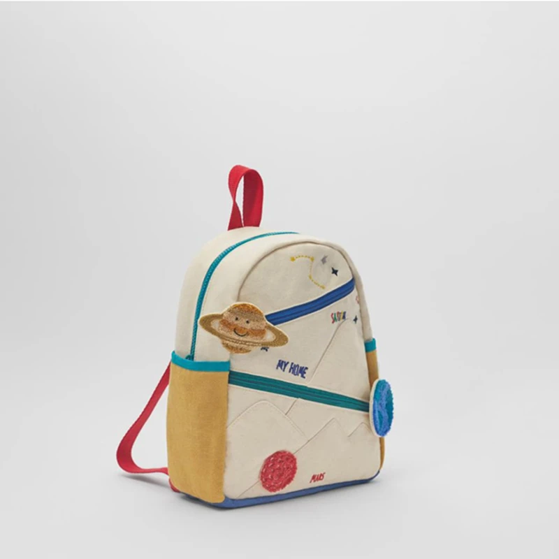 Новинка 2020 детский хлопчатобумажный холщовый рюкзак с вышивкой в виде земляных