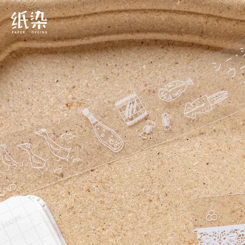 Ретро прозрачные кружевные листья цветы лес набор декоративного скотча Васи