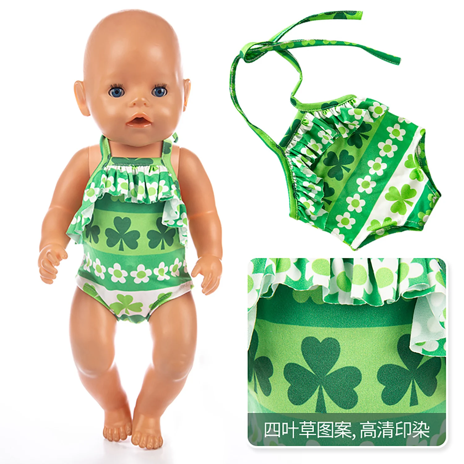 Hot Sale Doll Clothes Born Baby Fit 18 inch 43cm Neck-hung swimsuit suit For Acessories Birthday Gift | Игрушки и хобби