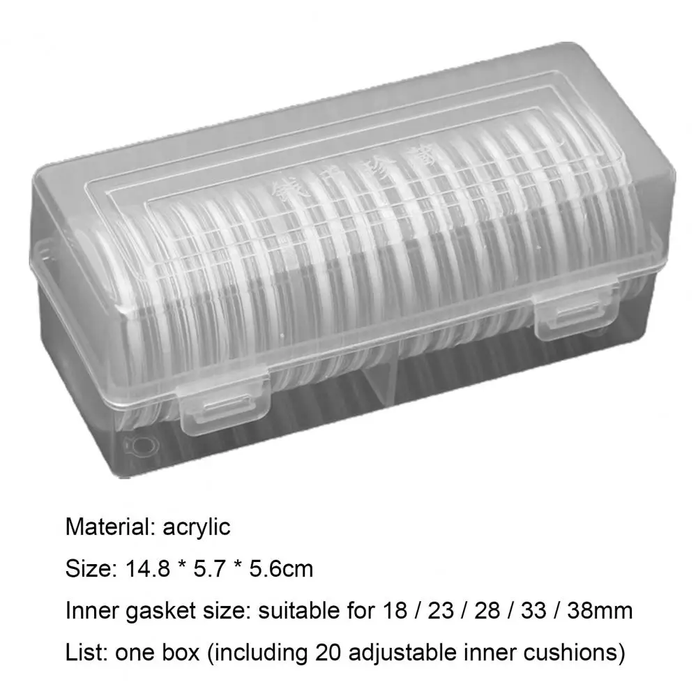 20 шт./компл. пыленепроницаемые коробки для хранения монет прочная акриловая