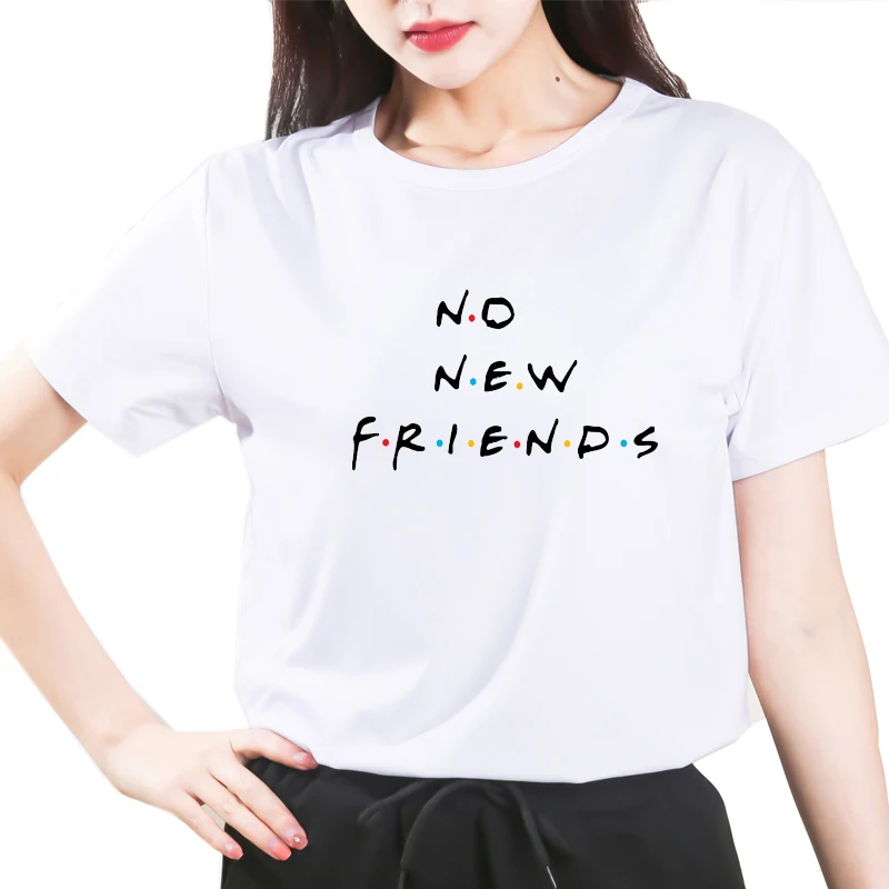 

2021 Best Friends T Shirt Women Summer Short Sleeve Round Neck Sister BFF Friend Gift Top White Tee Shirt Femme Ropa De Mujer