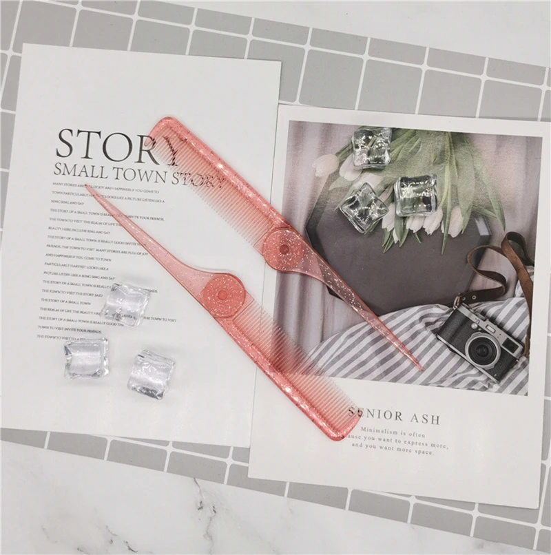 

1 PCS New Desin Fashion Pink Fine-tooth Comb Foldable Close-tooth Anti-static Hair Style Rat Tail Comb Hair Styling Beauty Tools