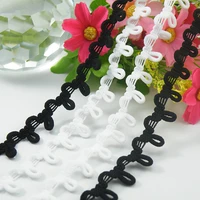 new arrival 5yardlot black white elastic ribbon button loop for fur collar over coat garment sewing accessories diy
