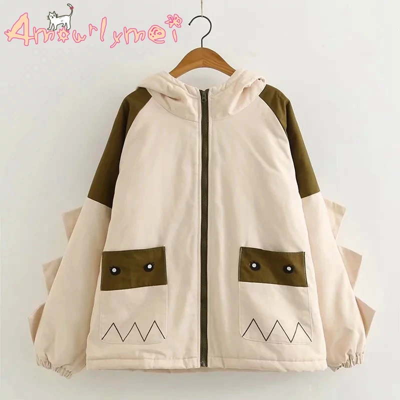 Женская осенне-зимняя куртка с капюшоном из хлопка | одежда